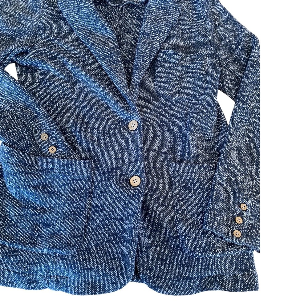 Faherty Women's Inlet Knit Blazer Navy Blue Melange M Soft Jacket Coastal - Picture 4 of 9